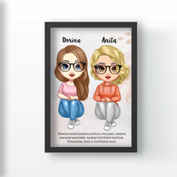 Cukifejű legjobb barátnős falikép