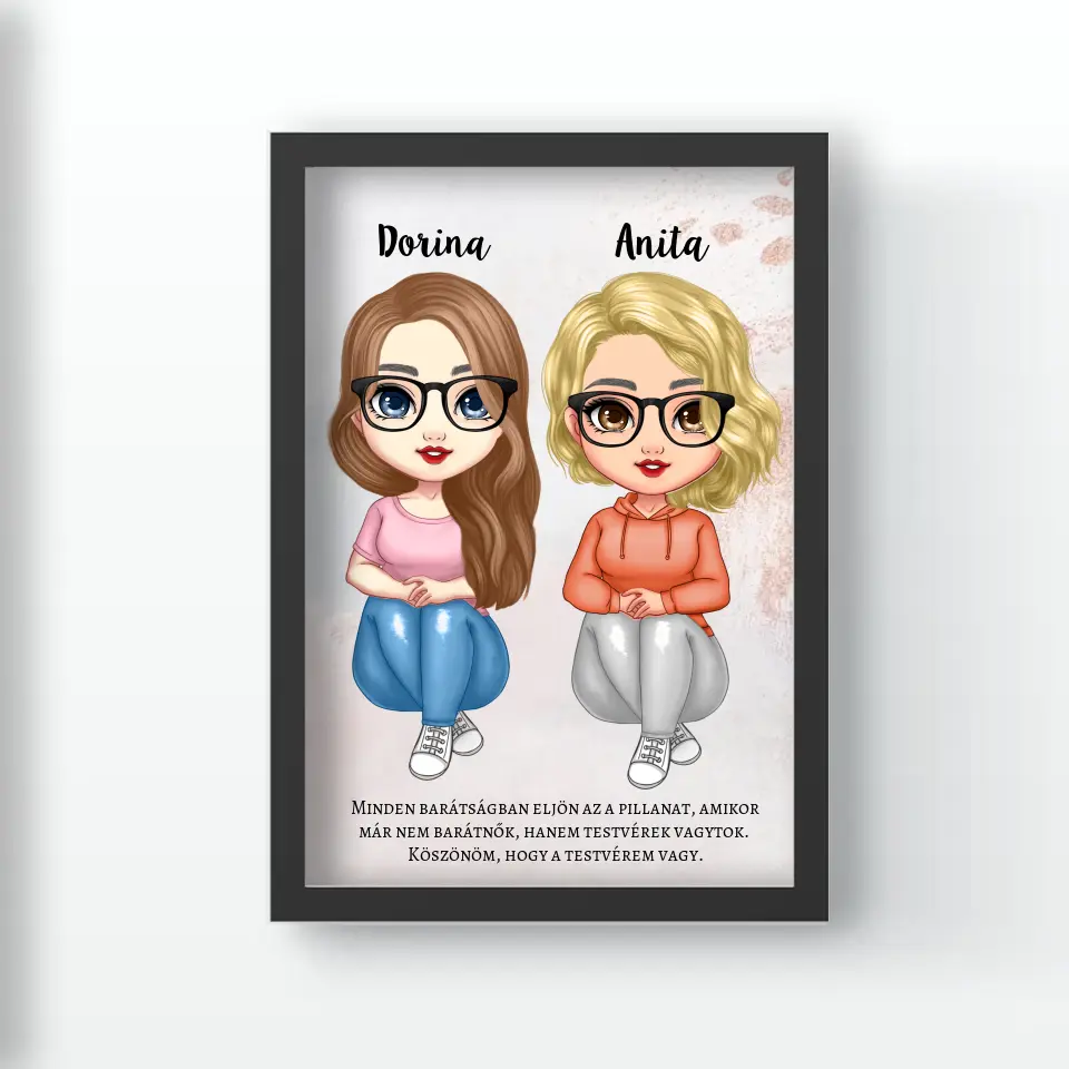 Cukifejű legjobb barátnős falikép