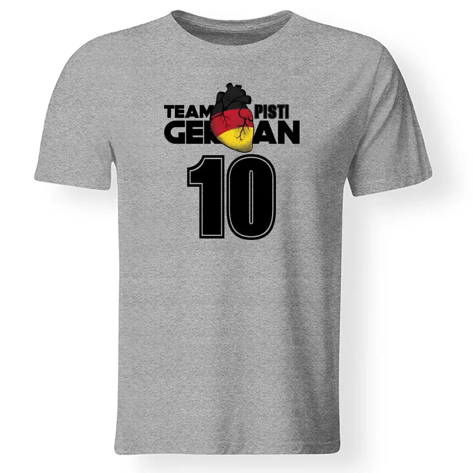 Team mez póló választható országokkal és saját névvel, számmal