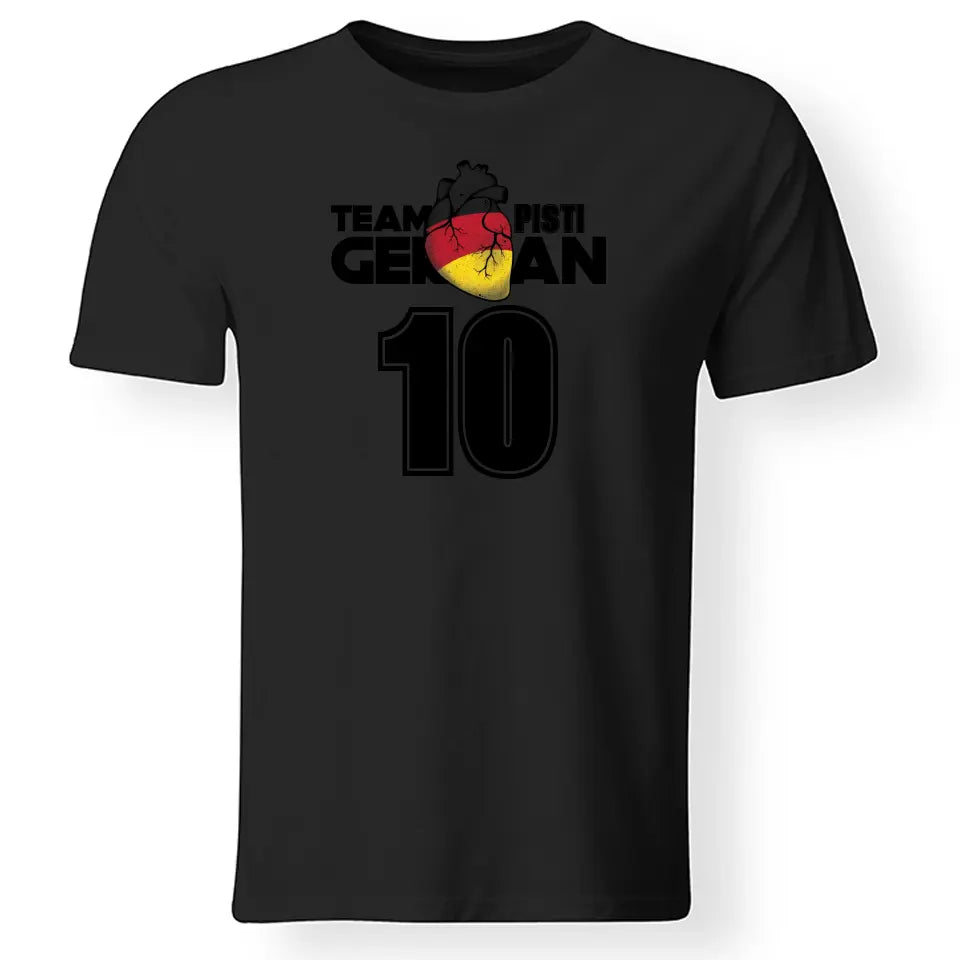 Team mez póló választható országokkal és saját névvel, számmal