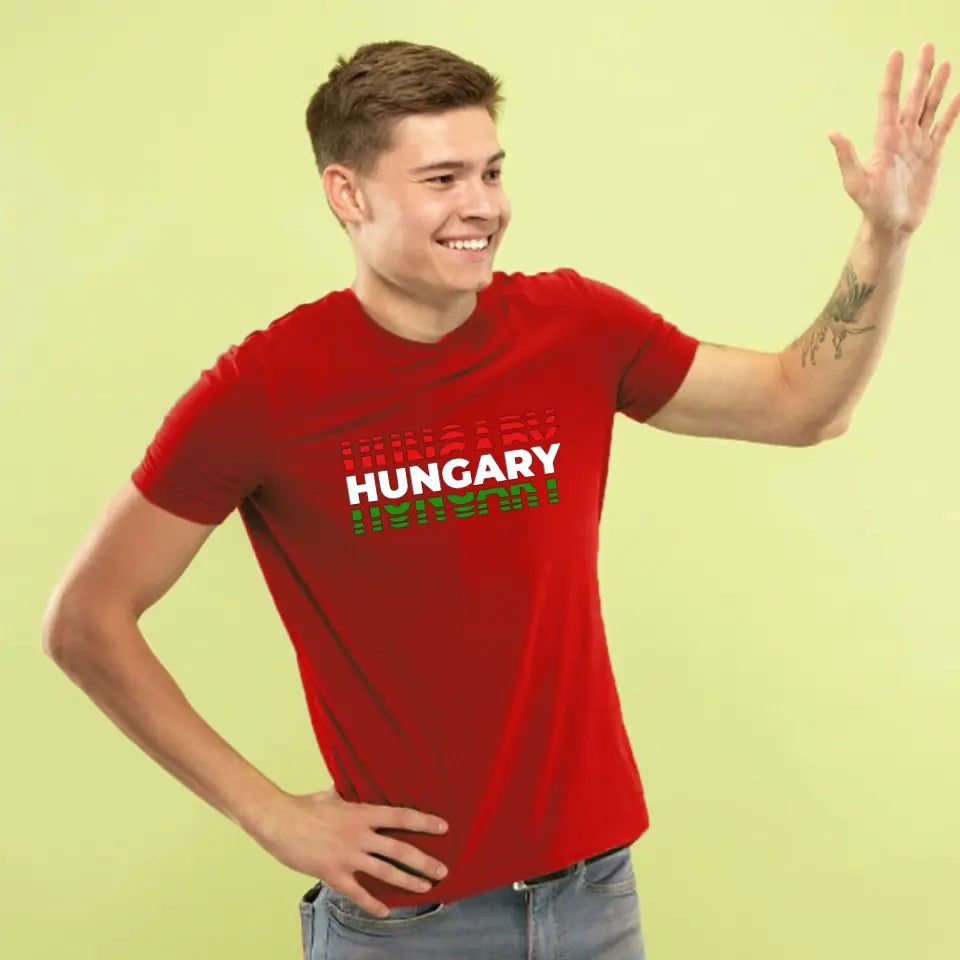 Hungary magyar mez póló zászlóval, egyedi névvel és számmal, több színben igazi hazai szurkolóknak, elől és hátul is mintával