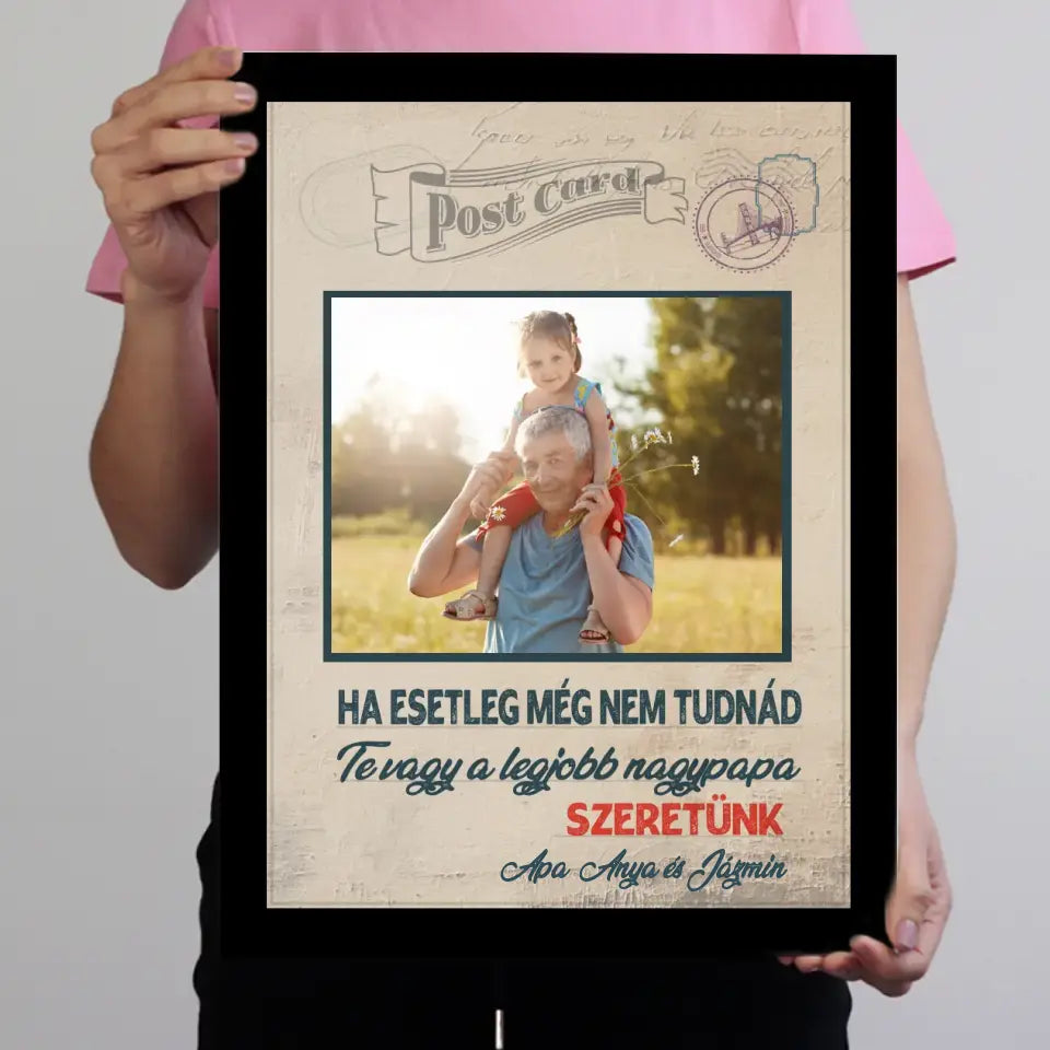 Egyedi apák napi ajándék nagypapáknak - Te vagy a legjobb nagypapa falikép