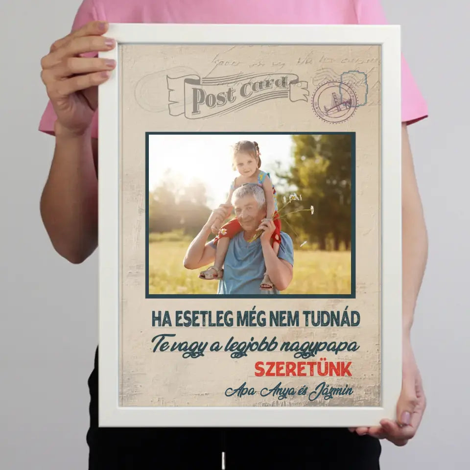 Egyedi apák napi ajándék nagypapáknak - Te vagy a legjobb nagypapa falikép