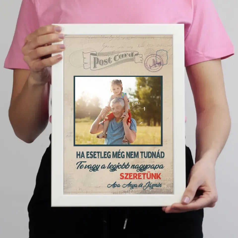 Egyedi apák napi ajándék nagypapáknak - Te vagy a legjobb nagypapa falikép