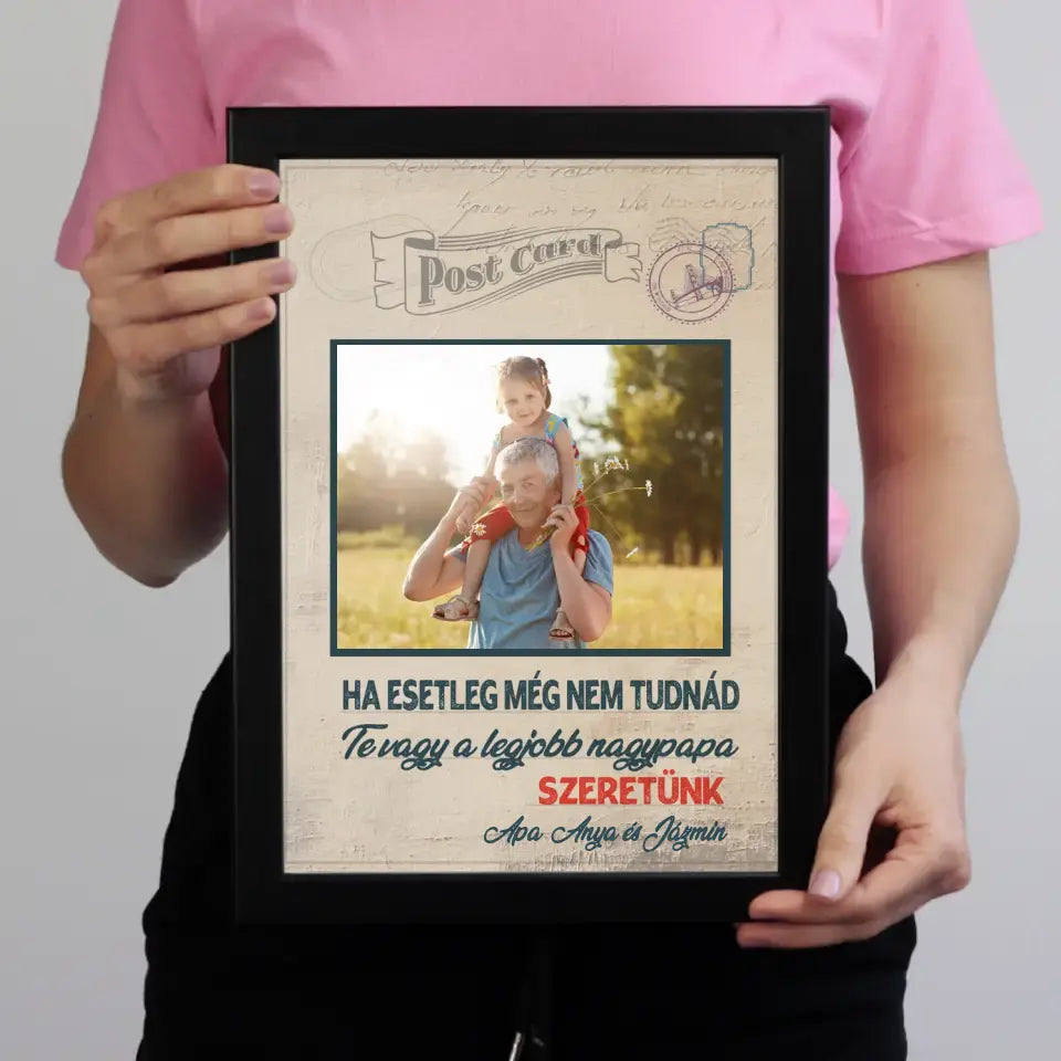 Egyedi apák napi ajándék nagypapáknak - Te vagy a legjobb nagypapa falikép