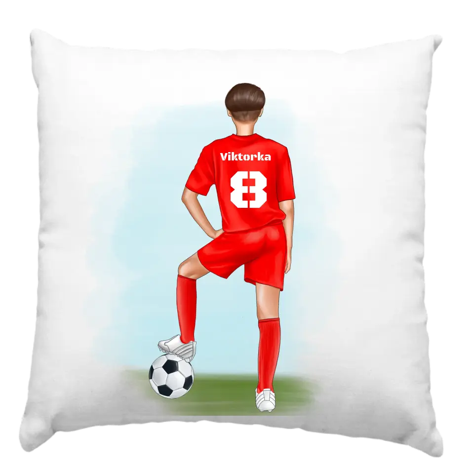 Személyre szabható focis párna fiúknak