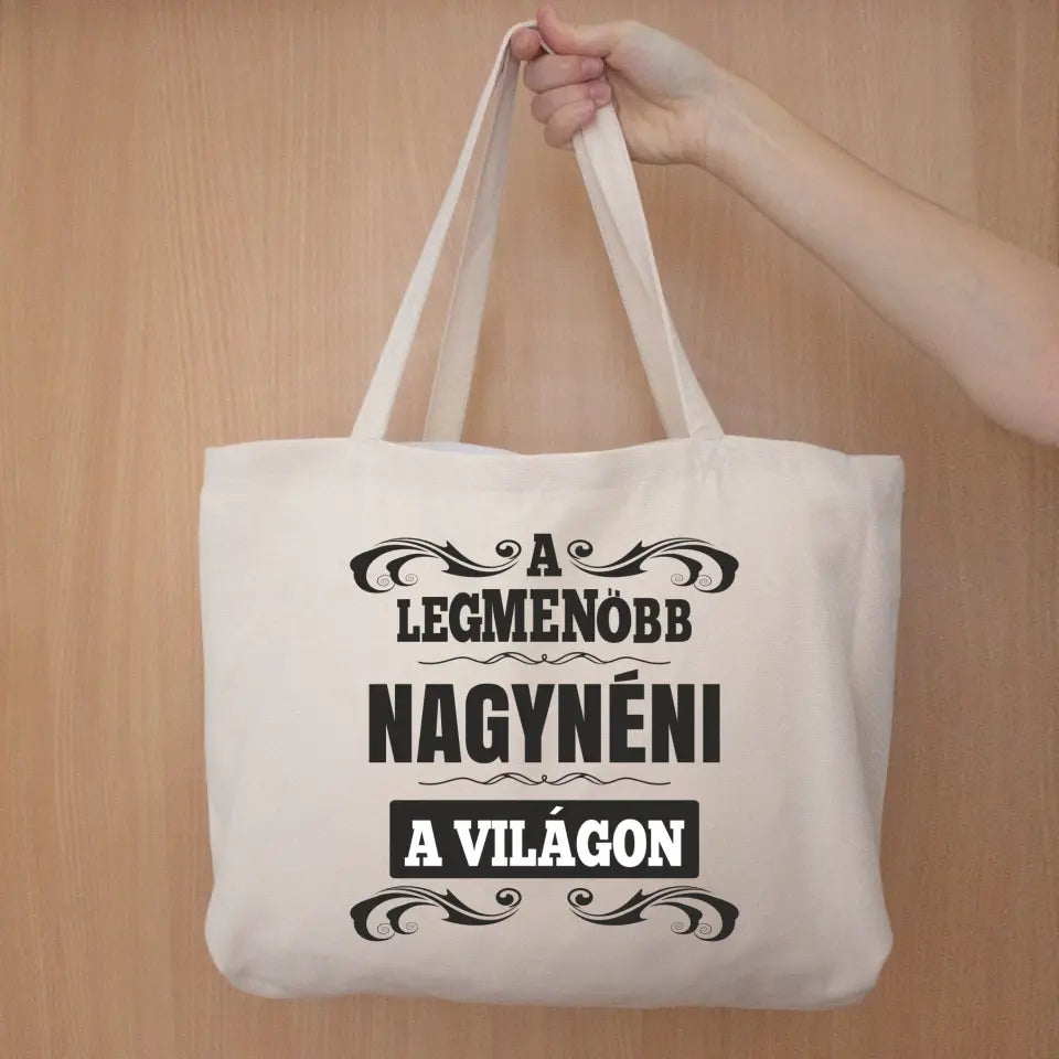 Nagy méretű vászontáska nagynéniknek
