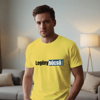 Szerkeszthető Legénybúcsú feliratos póló férfiaknak