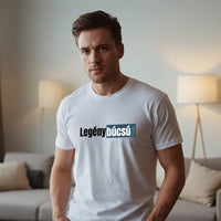 Szerkeszthető Legénybúcsú feliratos póló férfiaknak
