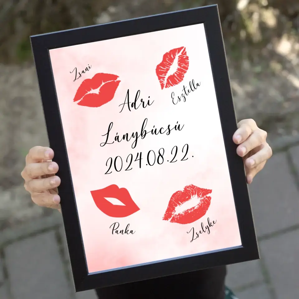 Egyedi ajándék Lánybúcsúkra - Aláírós falikép