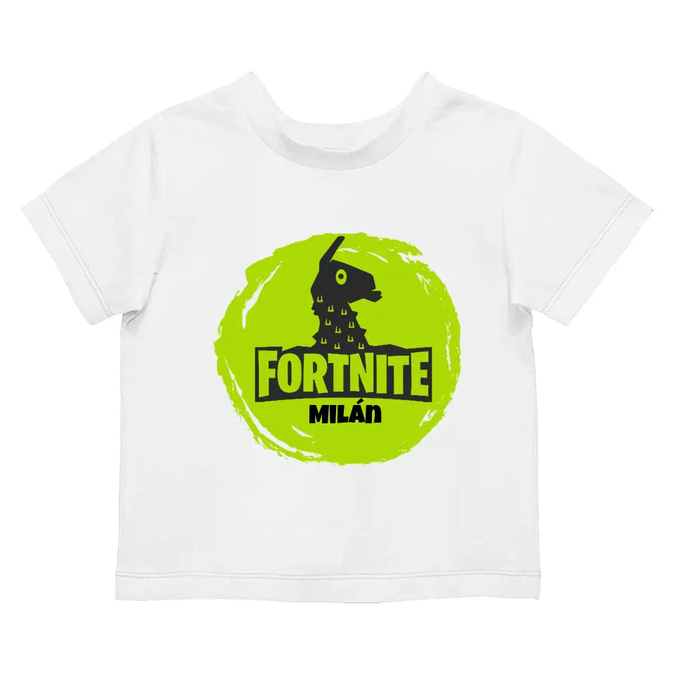 Fortnite láma gyerek póló egyedi névvel