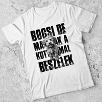 Bocsi de ma csak a kutyámmal beszélek férfi póló - Vicces egyedi ajándék póló gazdiknak választható kutyákkal