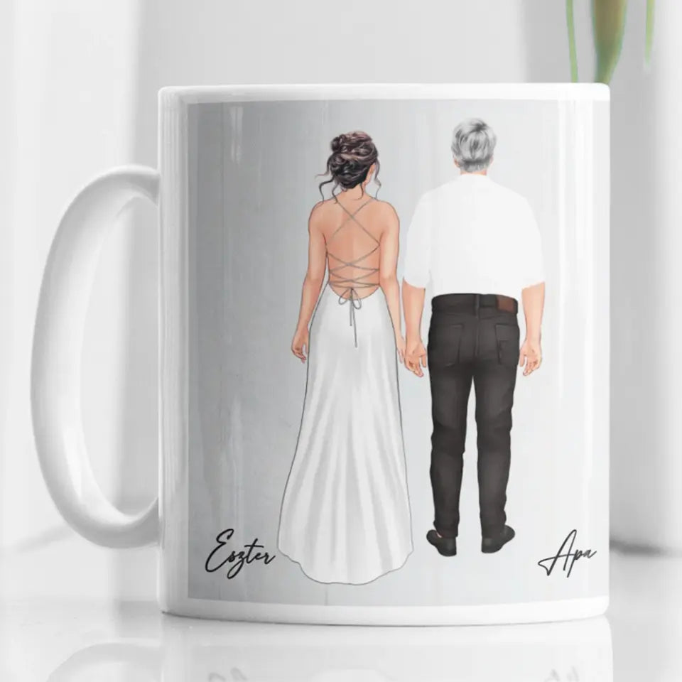 Drága Édesapám bögre - személyre szabható esküvői köszönőajándék apáknak