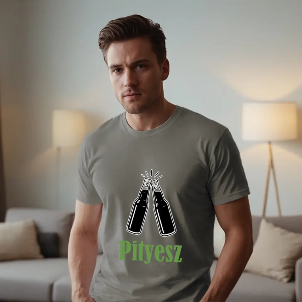 Névre szóló szerkeszthető sörös póló Legénybúcsúra az egész csapatnak