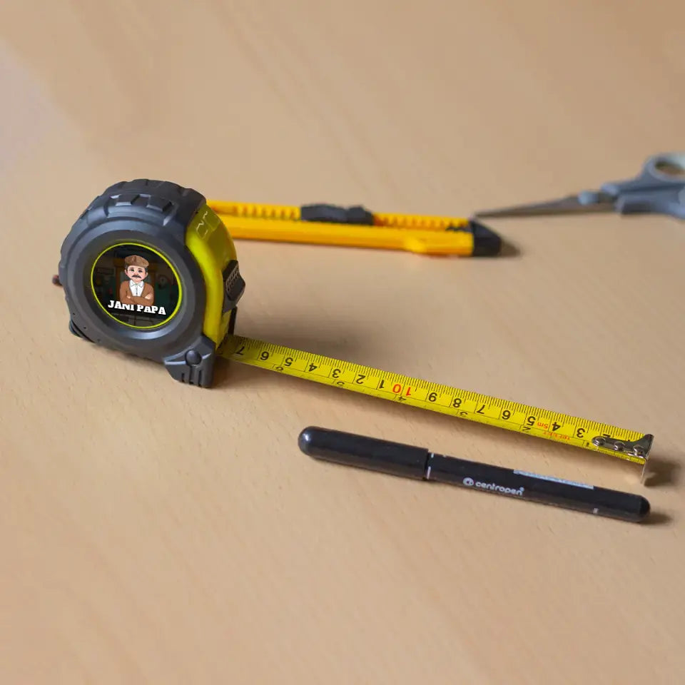 Egyedi mérőszalag szerkeszthető nagypapa karakterrel