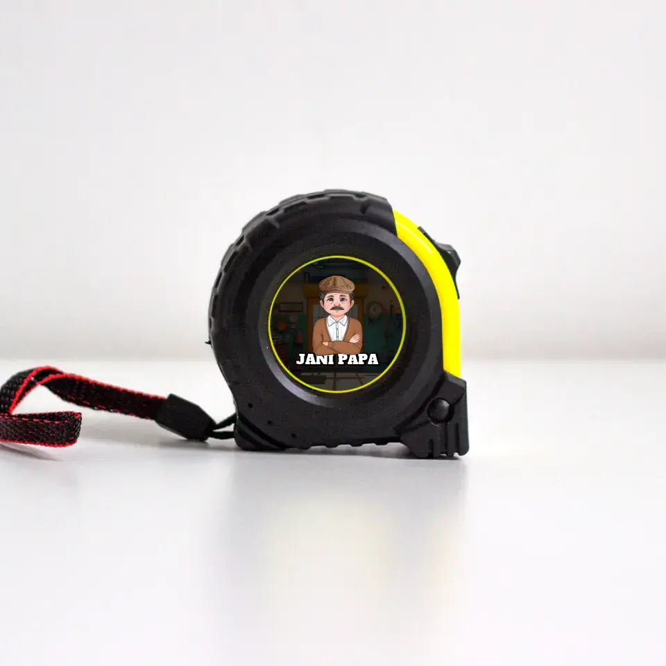 Egyedi mérőszalag szerkeszthető nagypapa karakterrel