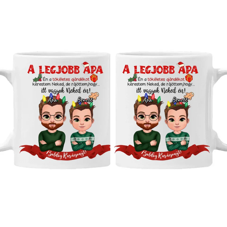 A tökéletes karácsonyi ajándékot kerestem bögre Apa fia karakterekkel