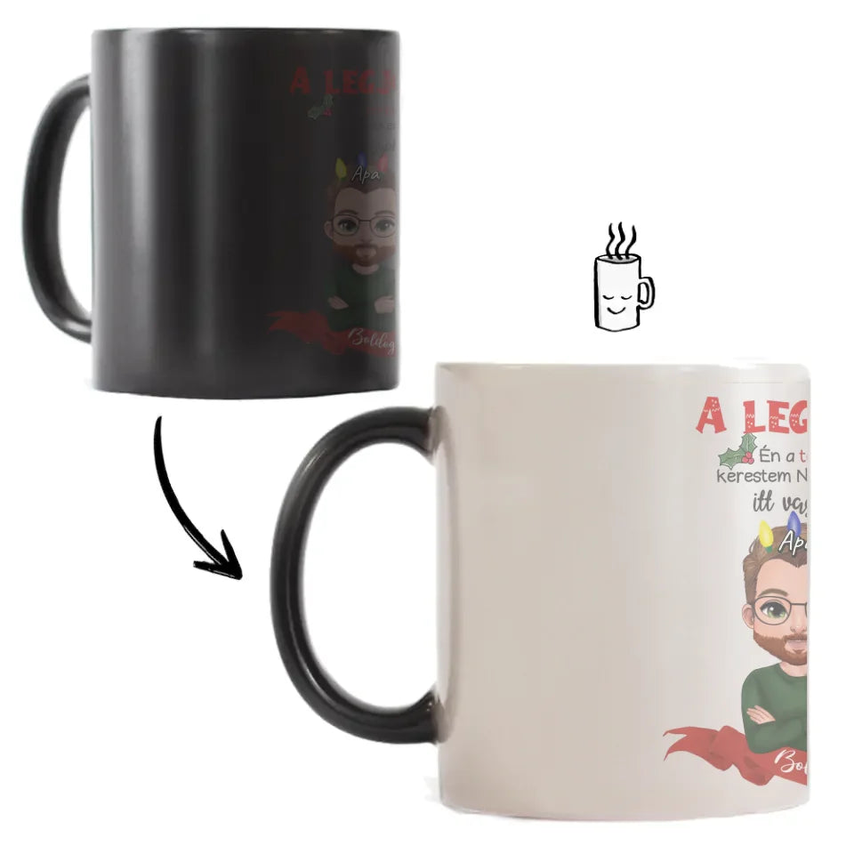 A tökéletes karácsonyi ajándékot kerestem bögre Apa fia karakterekkel