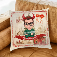 Személyre szabható karácsonyi ajándék párna fiúknak fullprint nyomattal