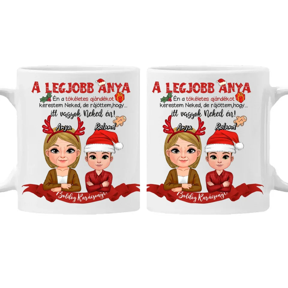 A tökéletes karácsonyi ajándékot kerestem bögre Anya fia karakterekkel