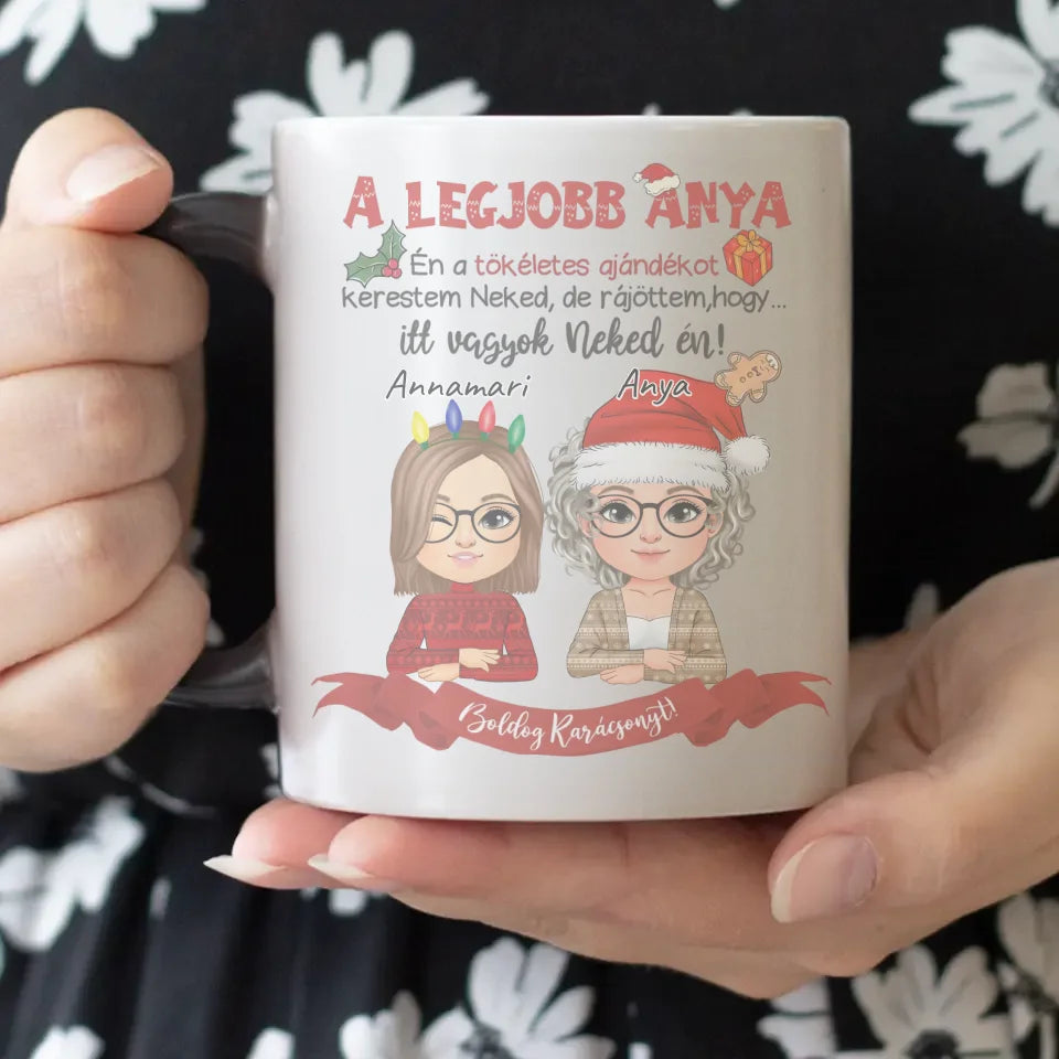 A tökéletes karácsonyi ajándékot kerestem bögre Anya lánya karakterekkel