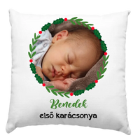 Karácsonyi baba párna egyedi képpel