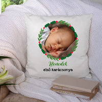 Karácsonyi baba párna egyedi képpel