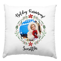 Karácsonyi egyedi képes párna felirattal