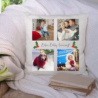 Karácsonyi 4 képes párna középen felirattal