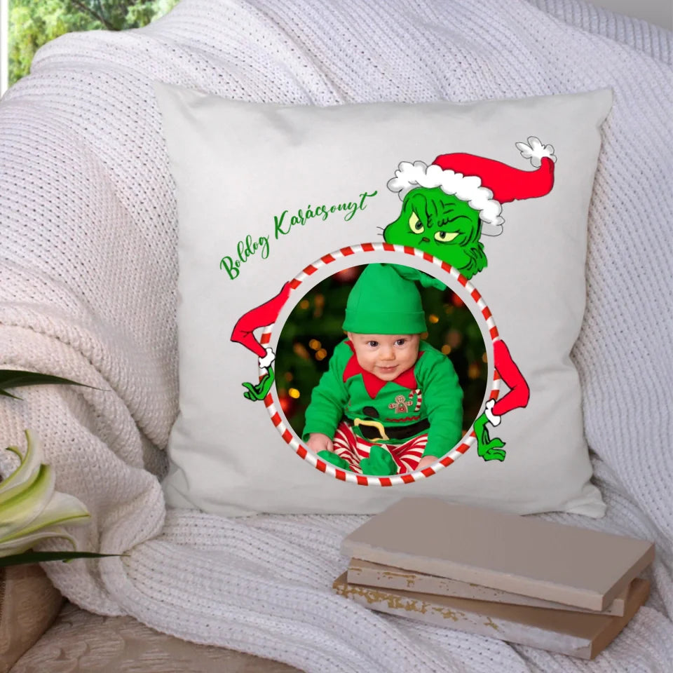Grincs párna egyedi képpel