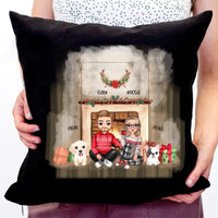 Karácsonyi gazdis párna pároknak 2 kutyával