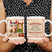 Karácsonyi ajándék Mamás bögre szerkeszthető karakterekkel