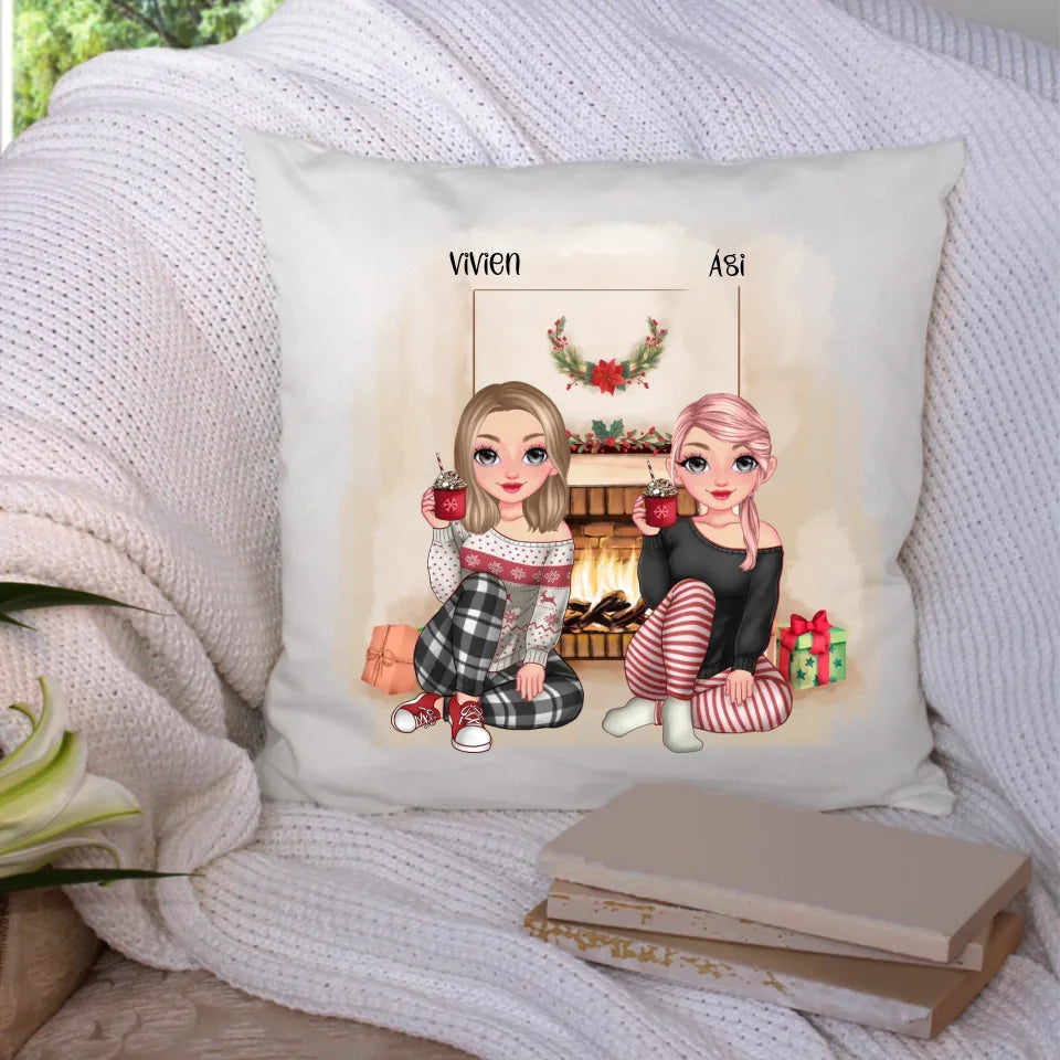 Karácsonyi cukifejű legjobb barátnő párna