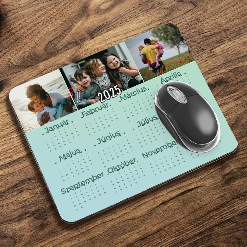 2025 naptáras egérpad egyedi képekkel