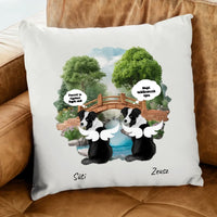 Szárnyas kutyás párna Gazdiknak egyedi üzenetekkel