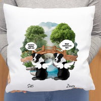 Szárnyas kutyás párna Gazdiknak egyedi üzenetekkel