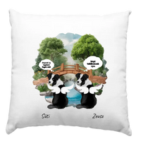 Szárnyas kutyás párna Gazdiknak egyedi üzenetekkel