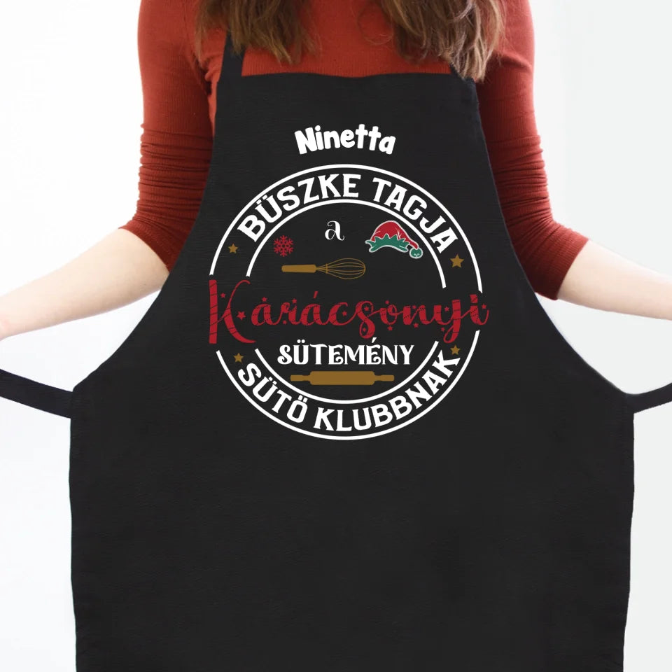 Karácsonyi sütemény klub fekete kötény