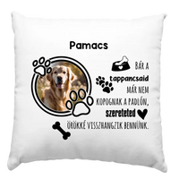 Tappancsaid már nem kopognak kutyás párna fotóval