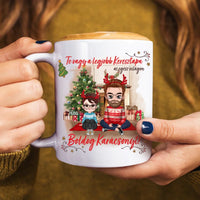 Egyedi ajándék keresztapáknak - Boldog karácsonyt bögre cuki karakterekkel