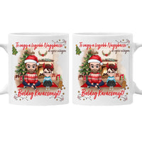 Egyedi ajándék nagybácsiknak - Boldog karácsonyt bögre cuki karakterekkel