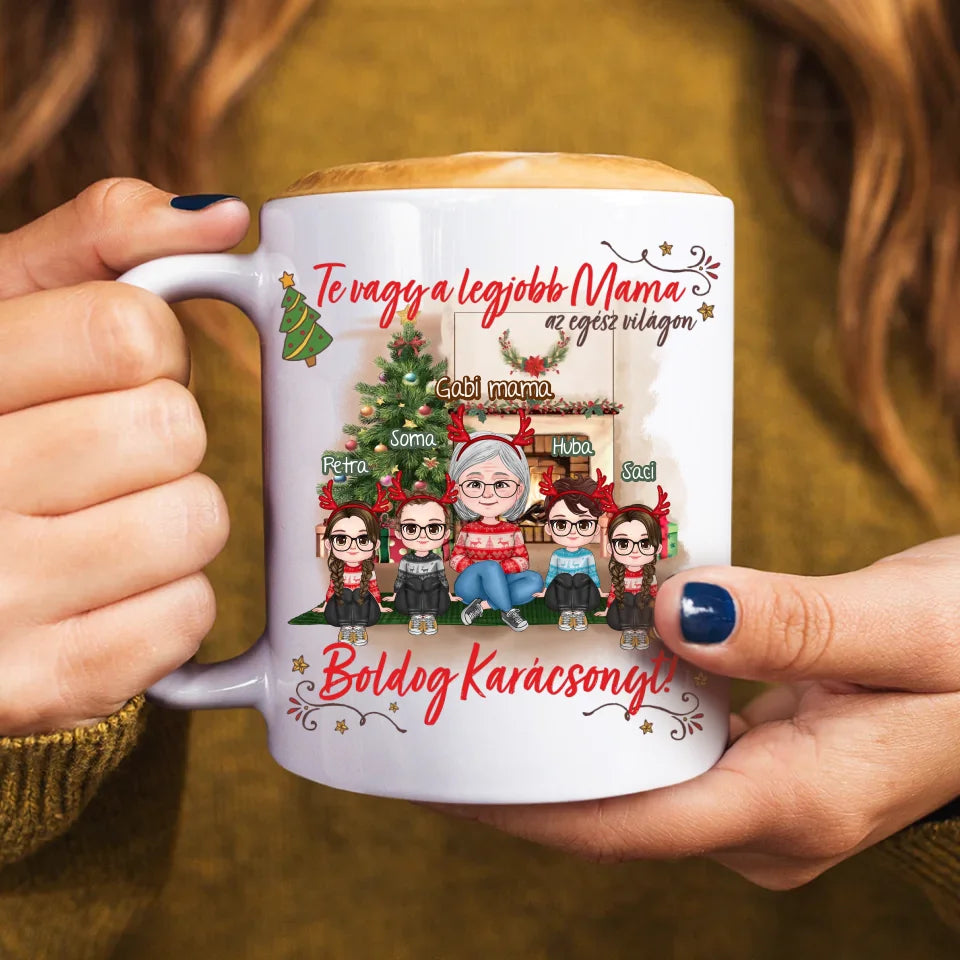  Egyedi ajándék nagymamáknak - Boldog karácsonyt bögre cuki karakterekkel