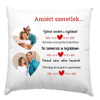 Amiért szeretlek...egyedi képes Valentin napi párna