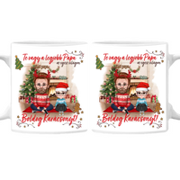 Egyedi ajándék nagypapáknak - Boldog karácsonyt bögre cuki karakterekkel