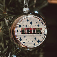 Karácsonyi ezüst gömbdísz saját névvel