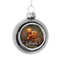 Karácsonyi ezüst gömbdísz egyedi névvel és kezdőbetűvel