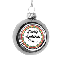 Karácsonyi gömbdísz egyedi névvel ezüst