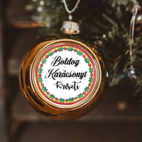 Karácsonyi gömbdísz egyedi névvel arany