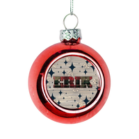 Karácsonyi piros gömbdísz saját névvel