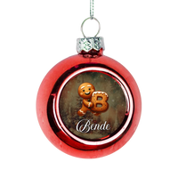 Karácsonyi piros gömbdísz egyedi névvel és kezdőbetűvel